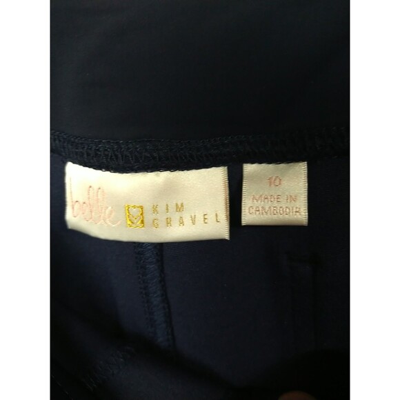 Belle By Kim Gravel Woman 10 Blue Flat Pants Pockets Gold Button Ankle... - Picture 6 of 8